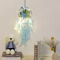Miniatyrbild 1 av 5: Dinosaurie drömfångare för pojkar och flickor, drömfångare ljus väggdekor fjäder väggdekor Dino drömfångare barn gåva-Perfet blå Blue With light