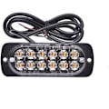 Miniatyrbillede 6 af 8: Super Lysstærk Rød 12-LED 12-24V Bil Lastbil Advarsel Alarm Nød Byggeri Vandtæt Blinkende Advarsels Stroboskop Kofanger Grill Baglygte Arbejdslys 12 LED Red