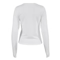 Pikkukuva 7 / 8: Pitkähihainen paita naisille, tiukka pyöreä pääntie, pitkähihainen crop top Y2K slim fit -toppi, valkoinen vit M