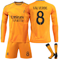 Miniatyrbilde 1 av 2: 2425 Real Madrid Fotballdrakt Nr. 5 Bellingham 7 Vinicius Jr. Langarmet Fotballdraktsett for Voksne og Barn Nr. 8 VALVERDE Nr. 8 VALVERDE No.8 VALVERDE M
