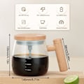 Miniatyrbillede 2 af 9: Selv-omrørende krus med låg, 400 ml elektrisk blandekopp, selv-omrørende kaffekrus, selv-omrørende borosilikatglaskop