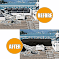 Miniatyrbillede 5 af 5: 12 Størrelser L-Formet All-Weather Cover Vandtæt Rattan Hjørne Møbelbeskytter Have Terrasse Udendørs Sofa Cover Støv Cover-WELLNGS 270*270*90cm