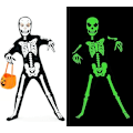 Pikkukuva 1 / 5: Halloween-Luurankoasu Lapsille Pojat Tytöt Glitter Halloween-Asut Karnevaali Asut Tytöt (Makeispussit Ei Sisälly) S(110-120)