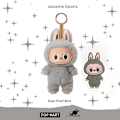 Miniatyrbilde 2 av 4: Labubu Macaron Monster Nøkkelring Spennende Monster Macarons Vinyl Ansikt Plysj Nøkkelringer Kunst Samleobjekter Leker Gaver til Bar Item 1:Sesame bean