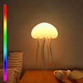 Miniatyrbillede 1 af 9: Jellyflow Lampe, Genopladelig Flydende Vandmandslampe, LED Bærbar RGB Gradient Vandmandslampe Stemmestyring