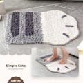 Miniatyrbild 2 av 5: Badrumsmatta 15.3\" x 23.6\", Kattpåtår Halksäker Supersoft Mikrofiber Badmatta för Badrum, Supervattenabsorption, Tjock Hållbar Maskintvättbar, Grå