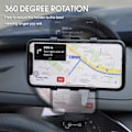 Miniatyrbillede 3 af 5: Biltelefonholder 360 Graders Rotation, Instrumentbræt Mobilholder til GPS og 4-7 Tommer Smartphones (Sort)