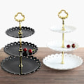 Miniatyrbillede 5 af 5: Kageopsats i flere lag til festlige lejligheder, kageholder, frugtfad, dessert White