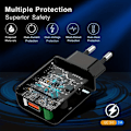 Miniatyrbild 4 av 7: 18W QC3.0 Snabbladdare USB EU Väggladdare Mobiltelefonladdare För Xiaomi POCO X3 NFC M3 10T Lite 10 9 Redmi 9 Note 9 8 Pro Typ C Laddare [DB] white