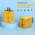 Miniatyrbillede 3 af 6: Total 120W Hurtigoplader Type C Quick Charge 3.0 USB-opladeradapter til iPhone Samsung Xiaomi PD USB-oplader Hurtigopladningsstik EU Yellow