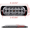 Miniatyrbillede 3 af 8: Super Lys Gul 12-LED 12-24V 36W Bil Lastbil Advarselslys Nød Bygning Vandtæt Blinkende Beacon Advarsels Strobe Kofanger Grill Baglygte Wor 12 LED Yellow