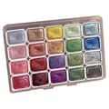 20 Farver Akvarelsæt, Metallisk Akvarelsæt, Glitter Akvarel Solid Farveboks, (1ML-A)
