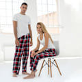Miniatyrbillede 3 af 3: Ternet loungebukser til damer/kvinder rød/navy rutet rød/navy tern Red/Navy Check 3XL