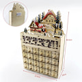 Miniatyrbilde 4 av 5: Trefadder i tre med LED-lys - Påfyllbar adventskalender med 24 skuffer, perfekt for julekalender - Vakker hjemmedekorasjon