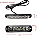 Miniatyrbillede 2 af 8: 6 LED 18W Gul Ultra Tynd Undervogns Nødblink Hazard Strobe Advarselslys Strip til 12V - 24V Bil, Sikkerheds Blinkende Beacon 6 LED Yellow
