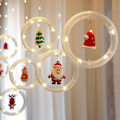 Miniatyrbild 4 av 5: Jul LED älg snögubbe gammal man ring jul gardin ljus varmvit USB fjärrkontroll 3m*0.5m
