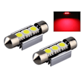 Miniatyrbillede 1 af 5: C5W Canbus 36mm rød LED flood lights SV8.5 Re Re Red 36mm Röda 2-pack