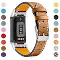 Miniatyrbilde 1 av 5: Ekte lærreim for Fitbit Charge 5/6 kaffe kaffe