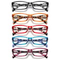 5-pack Blue Light Blocking Reading Glasses Anti-Glare UV Protection Spring Hinge Lightweight Readers + 3.5 x