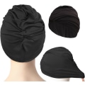 Miniatyrbilde 4 av 4: Plissert lue dame svømmelue Langt hår lue Lue Lue Svømmelue Super elastisk turban lue Lue