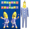 Miniatyrbild 2 av 5: Vuxen Bananer i pyjamas Kostym Blå Vit Randig Tröja Byxor Med Bananhuvud Män Kvinnor Party Kostym Halloween Bästa Val Blå Vit Blå vit Blue white XXL