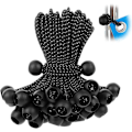 Miniatyrbillede 1 af 7: 50-pak Elastiksnore med kugle, Sort snor til presenning, UV-bestandig, med elastisk snor til presenning, presenning, stropper, telte, stænger og ledninger BLACK WHITE(10CM)