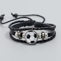 Miniatyrbilde 2 av 5: (Svart og hvitt) Justerbart perlearmbånd for fotboll, sid design