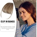 Miniatyrbilde 2 av 7: Clip-in pannelugg, ekte hårextensions, franske pannelugg - stilige og naturlige clip-on pannelugg | Høy kvalitet hårextensions for kvinner og jenter Ljusbrun
