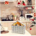 Miniatyrbild 5 av 5: Träadventskalender, Återanvändbar Tom Adventskalender, DIY Julkalender med 24 Lådor, Unika LED-Julsmycken för Jul