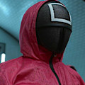 Miniatyrbillede 3 af 3: Squid Game Cosplay Maske Firkant Cirkel Trekant Halloween Maske Square