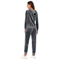 Miniatyrbillede 4 af 5: Dame Træningsdragt 2-delt Velour Sweat Sæt GRÅ GRAY XL