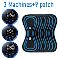 Miniatyrbilde 1 av 5: EMS Nakkemassasjeenhet Oppladbar Cervikal Massasje Klistremerkepute 8 Moduser 19 Gir Pulsert Terapiinstrument Tens Muskelstimulator Smertelindring [db] 3 Machine+9 Patch