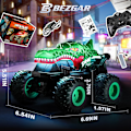 Miniatyrbillede 6 af 7: Monster Truck Legetøj, 2.4GHz RC Monster Trucks til Drenge, 1:20 Dinosaur RC Biler med Lys og Musik, Fjernstyret Stuntbil, 360° Spin, til Børn Green