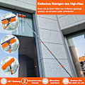 Miniatyrbilde 2 av 7: Vindusskrape 2-i-1 med teleskophåndtak 4,5 m – Vindusvask for høye vinduer, bil, dusj, innendørs og utendørs orange