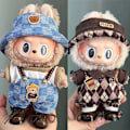 Miniatyrbild 2 av 5: Mode Kläder Ropa Labubu Kläder Outfit Docktillbehör För 15/17cm Labubu V2 V1 Plyschdockor Overaller SuitT250313.Ca{EE}