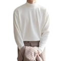 Miniatyrbild 4 av 11: Vår Halv Turtleneck Bottoming Skjorta Mäns Lös Bottomerande Koreansk Varm Hög Halsade Höst Underkläder Mäns Långa- T-Shirt White Turtleneck L