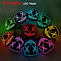 Pikkukuva 2 / 6: Langaton Halloween Neon Led Purge Mask Mask Mask Party Mask Ljus Växa I Mörka Skräckmask Glödande Masker purple
