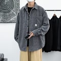 Miniatyrbillede 2 af 5: Vaffel Langærmet Skjorte Herre Efterår Og Vinter Japansk Trendy Arbejdstøj Skjorte Fløjl Vatteret Løs Plus Size Manchesterjakke Khaki XL