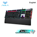 Miniatyrbild 1 av 6: Aula F2088 Mekanisk Gaming Tangentbord Anti-Uppsning 104 Brun Blå Switch Blandad Bakgrundsbelysning Tangentbord För Spel Bärbar Datorn 108 blue switch English layout