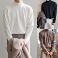 Miniatyrbild 7 av 11: Vår Halv Turtleneck Bottoming Skjorta Mäns Lös Bottomerande Koreansk Varm Hög Halsade Höst Underkläder Mäns Långa- T-Shirt White Turtleneck L