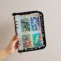 Miniatyrbillede 3 af 6: A5 Laser Stjerne Lynlås Binder Samle Bog Om Fyldning Organizer Diy Journal Mælkebøtte Transparent Kpop Idol Fotoalbum Kawa Iii Only album shell C
