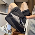 Miniatyrbild 2 av 5: Sommar Casual Shorts Herr Mode Märke Ice Silk Andningsfunktion Snabbtorkande Tunn Lös Stekt Street Sports Löpning Strandshorts Black 4XL