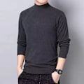 Miniatyrbild 8 av 8: Develvet Halv Turtleneck Base Tröja Mäns Dubbelsida Plus Lång Ärm T-Shirt Trend Vinter Sträck Varm Under Kläder Brown 4L