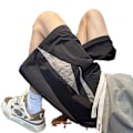Pikkukuva 5 / 5: Kesäiset Casual Shortsit Miehille Muotimerkki Ice Silk Hengittävä Nopea Kuivuminen Ohut Löysä Paistettu Street Sports Juoksu Rantahortsit Black 4XL