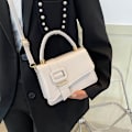 Miniatyrbillede 2 af 9: Ny 2022 Internet Kendis Crossbody All-Matching Tekstur Håndtaske Koreansk Stil Enkel Mode Axel Tekstur Lille Firkantede. Tasken Red