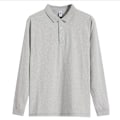 Pikkukuva 4 / 5: Pluskoko Retro Polopaita Miehille 2024 Uusi Polokaulus Miesten Pitkähihainen Löysä Trendi Poikien Paidan / T-Paita Grey 4L
