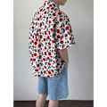 Pikkukuva 4 / 4: Havaijin ruusu lyhythihainen paita miehille, amerikkalainen retro-design, trendikäs merkki, Ruan Handsom puolihihainen ranta-paita, trendikäs Red XL