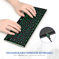 Miniatyrbild 3 av 6: Rii Bluetooth Tangentbord X9, Trådlös Tangentbord Med Rgb Bakgrundsbelysning, Case För Ipad, Ipad Pro, Ipad Mini, Ipad Air,Tablet, Ytan,Pc English