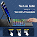 Miniatyrbillede 4 af 6: Genopladelig baggrundsbelyst tablet Android-tastatur, Bluetooth-tastatur med touchpad til Xiaomi Pad 5 6 Pro Ipad 9. og 10. generation EN Spanish Black