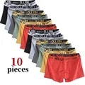 Miniatyrbild 1 av 6: 10Pcs / Mäns Underkläder Mode Underkläder Hög Sträck Boxer Shorts Andas Mjuka Mäns Shorts Comm Modable Plus Storlekl-4Xl ZC1 4XL